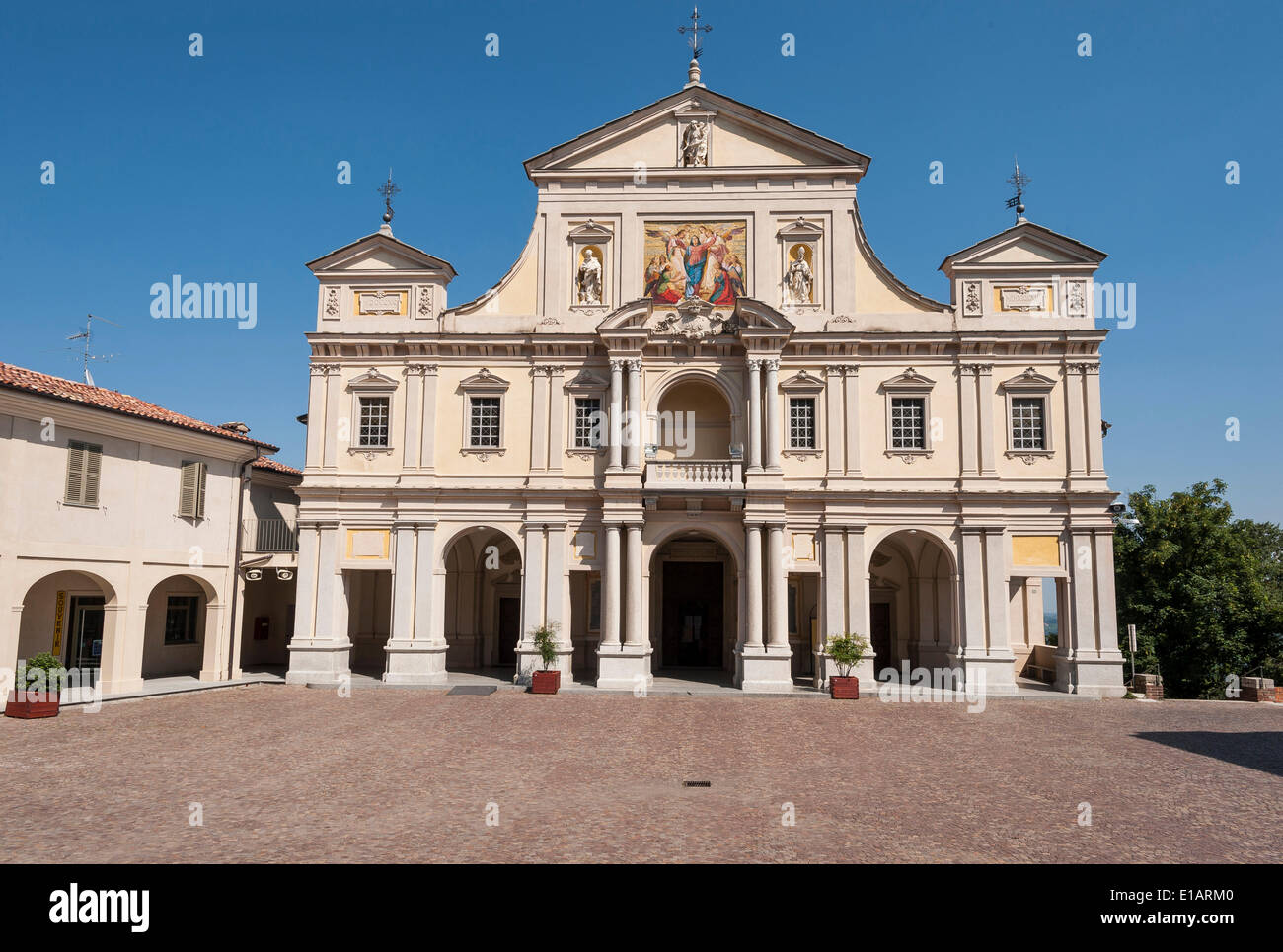 Santuario Diocesano Madonna Di Crea church, Piedmont, Italy Stock Photo