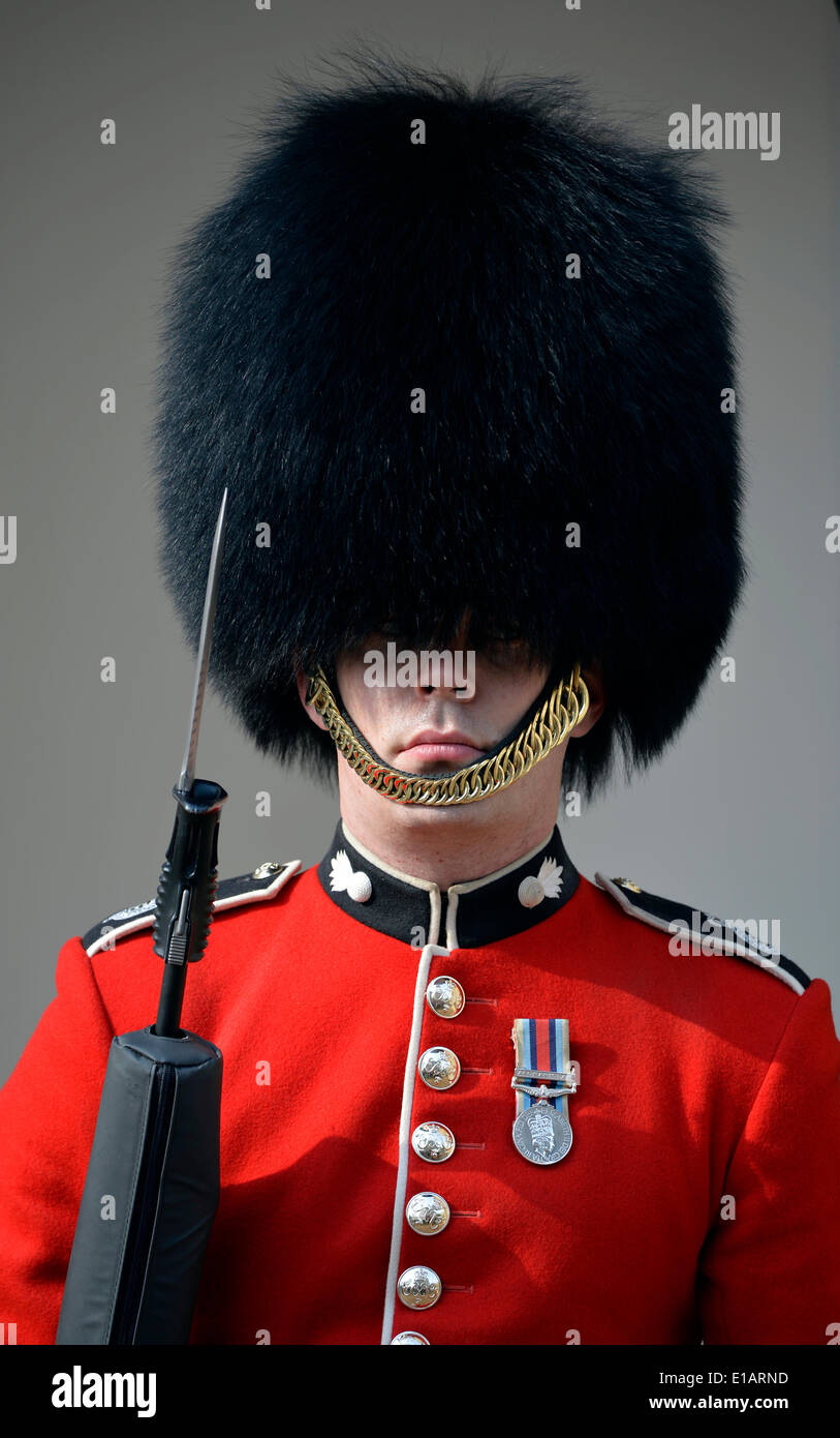 Queen's Guard, Royal Guard with bearskin hat, Tower of London, London, England, United Kingdom Stock Photo