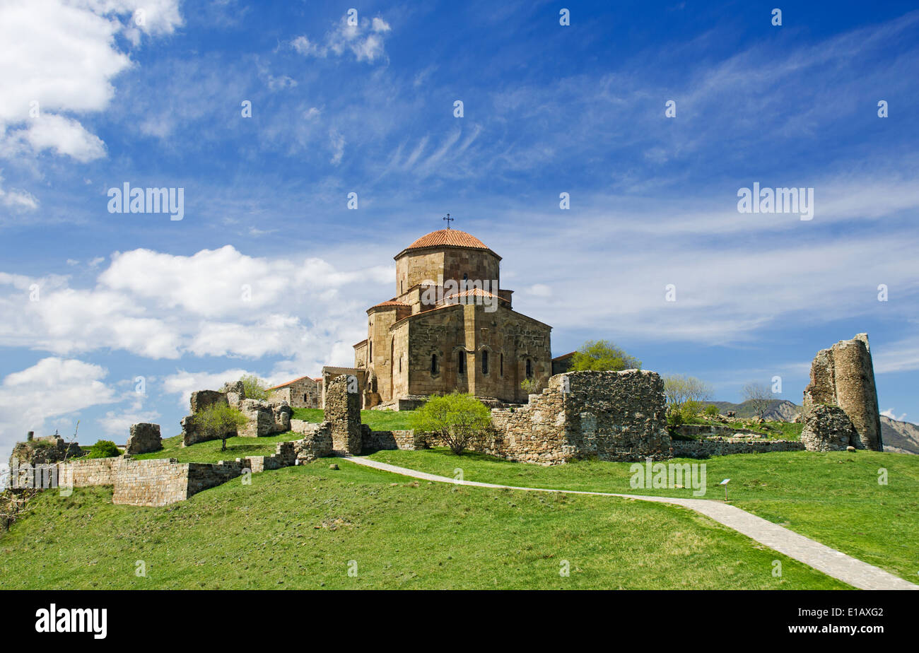 Jvari Monastery (Monastery of the Cross), 6th century, Georgia. World Heritage Site. Georgia Mtskheta Stock Photo