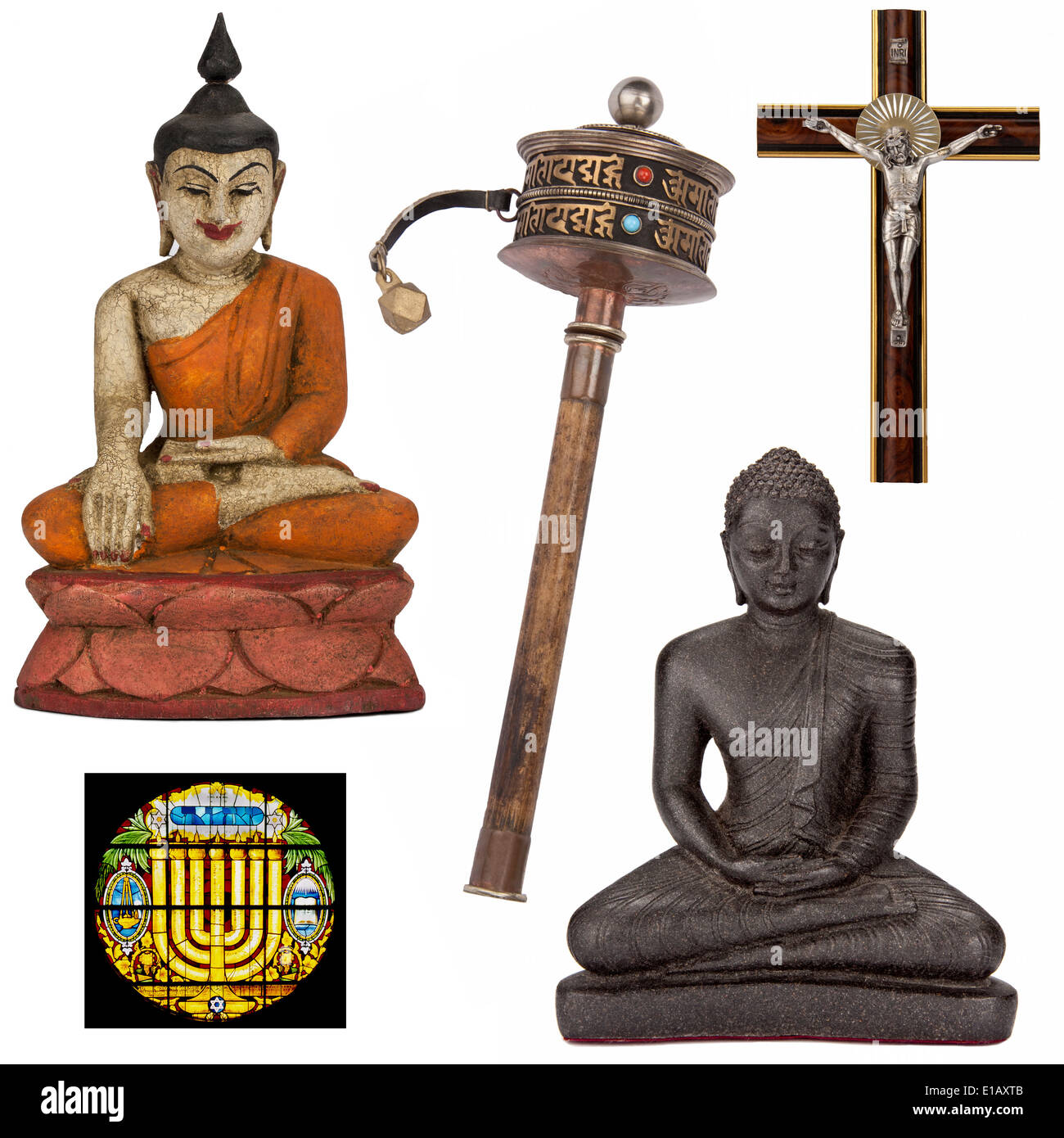 A selection of religious objects, items, ideas, and concepts for cutout Stock Photo