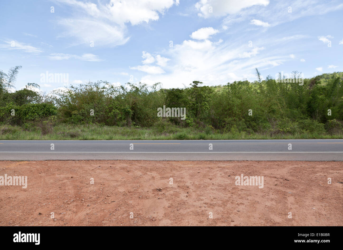 asian, road side country background Stock Photo