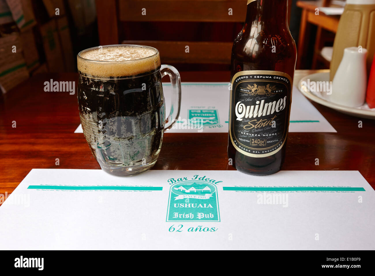 quilmes stout at irish pub and restaurant Ushuaia Argentina Stock Photo