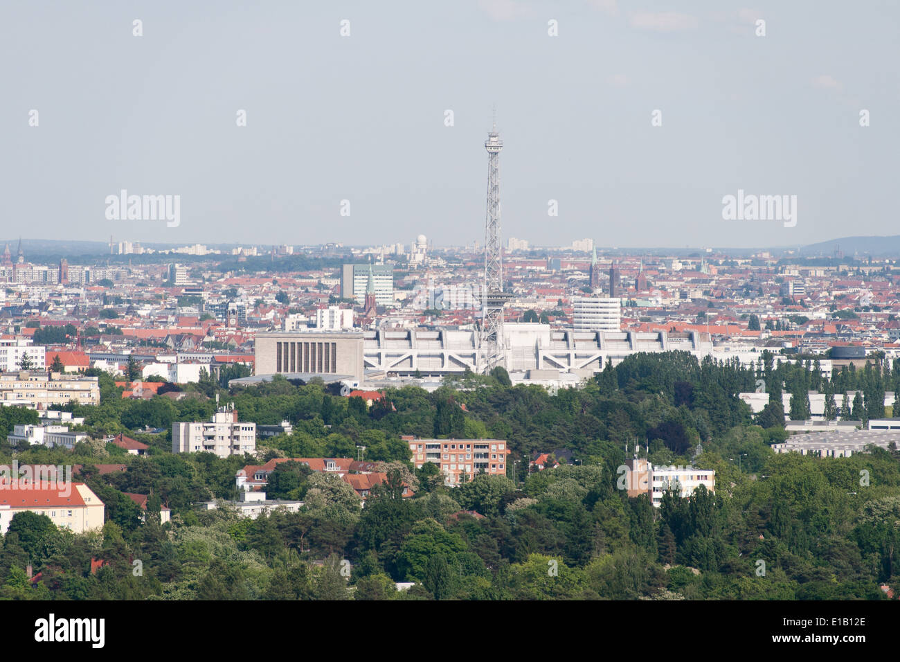 The view from the  glockenturm (bell tower) at the Olympic stadium, Berlin, Germany Stock Photo