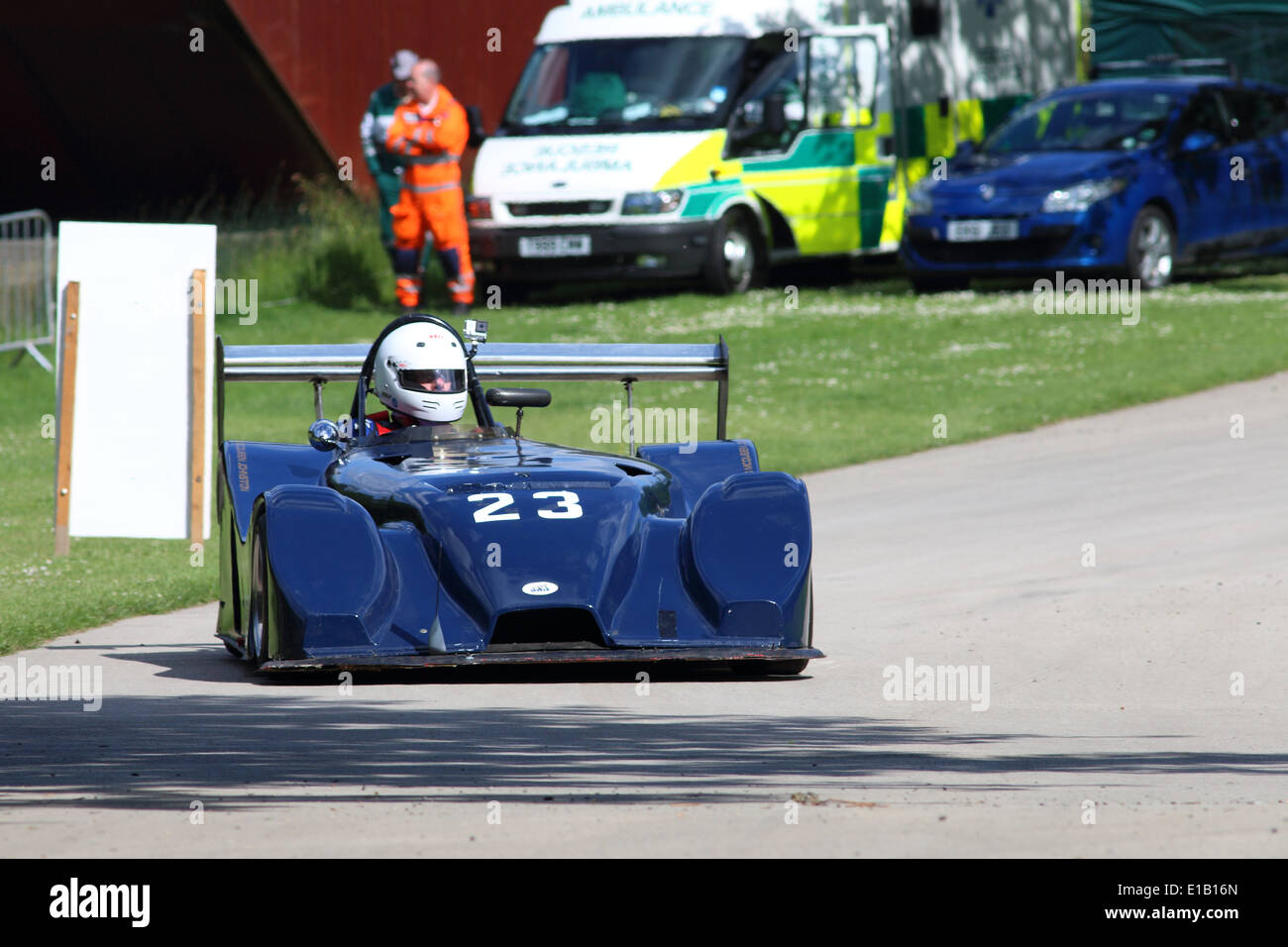 A car competes in the Motorsport At The Palace Sprint at Crystal Palace Park. Stock Photo