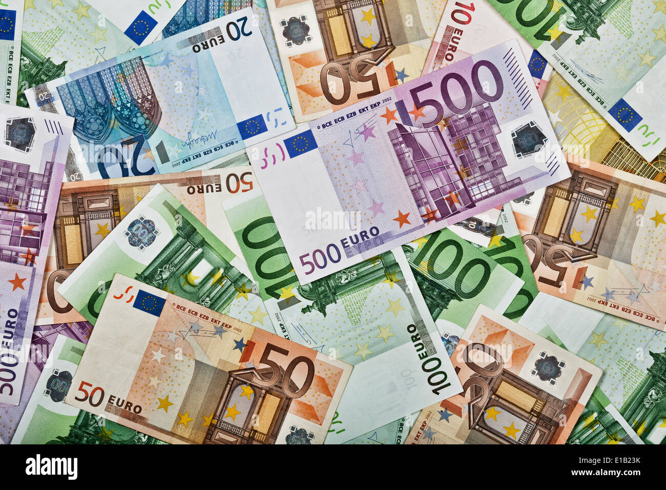 Close-up pattern of Euro paper currency Stock Photo - Alamy