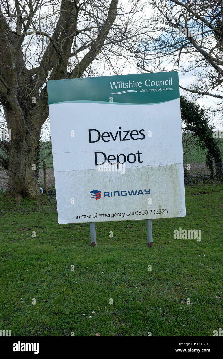 Wiltshire Council Devizes Depot Stock Photo Alamy