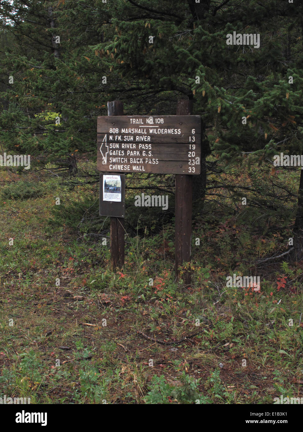 Wilderness Sign Example Bob marshall wilderness sign hi-res stock photography and images - Alamy