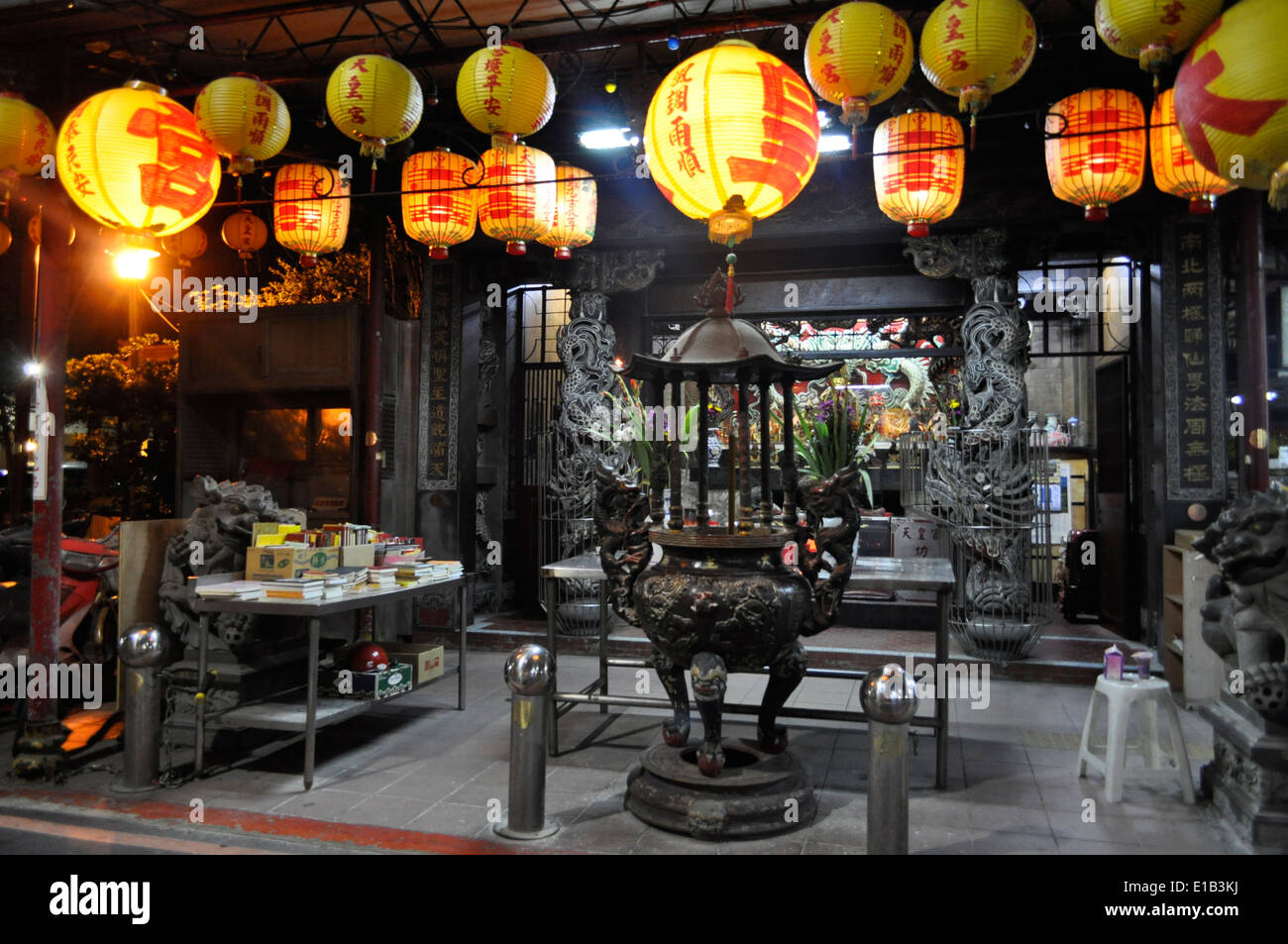 Small Taoism temple,Taipei ,Taiwan Stock Photo