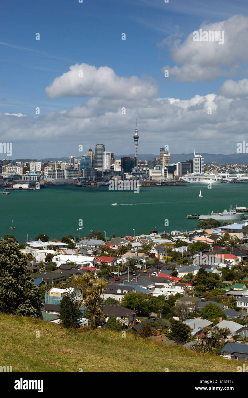 View to Auckland from Mount Victoria in Devonport Stock Photo