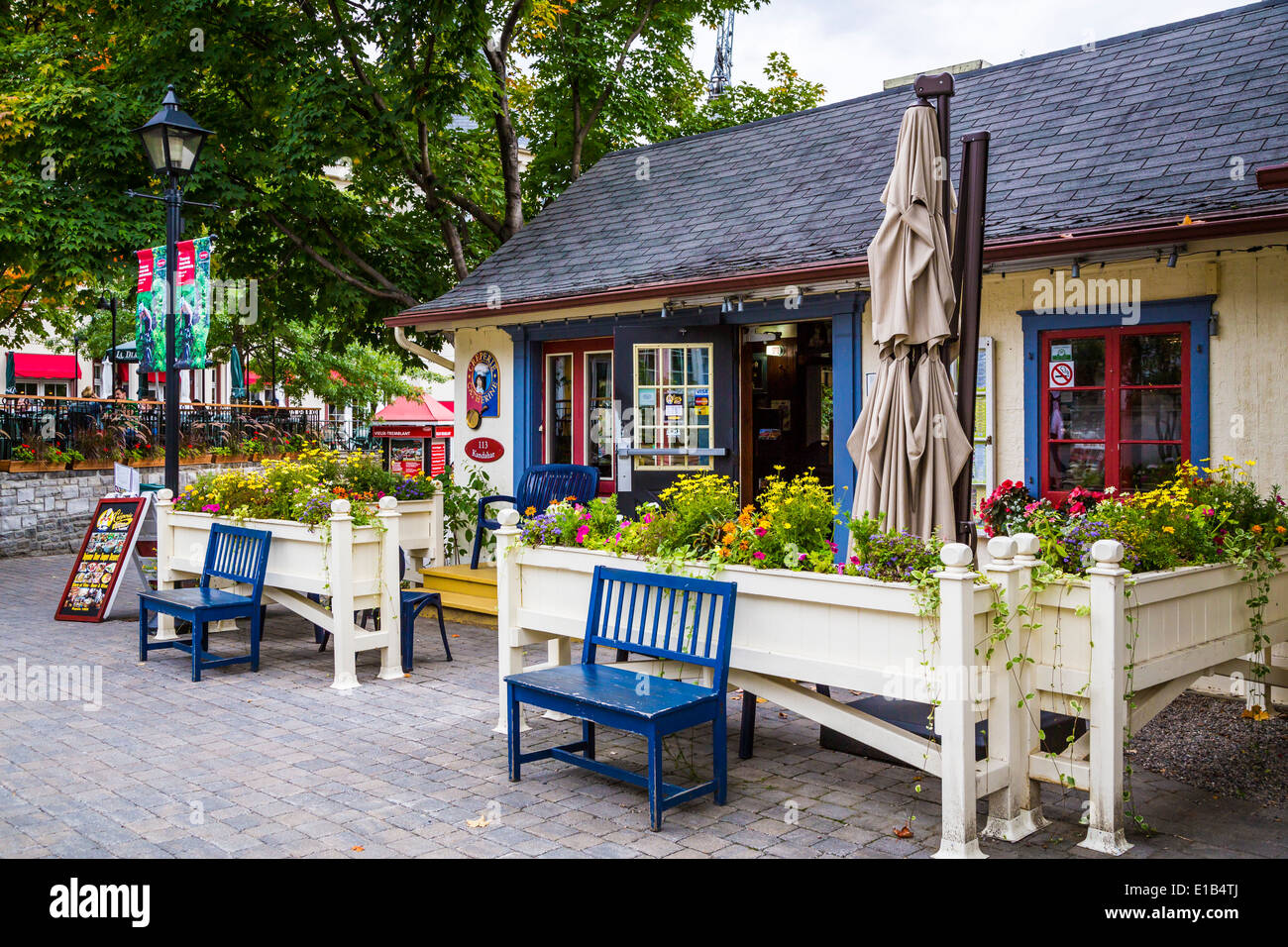 The MontTremblant ski village site with shops, Quebec, Canada Stock