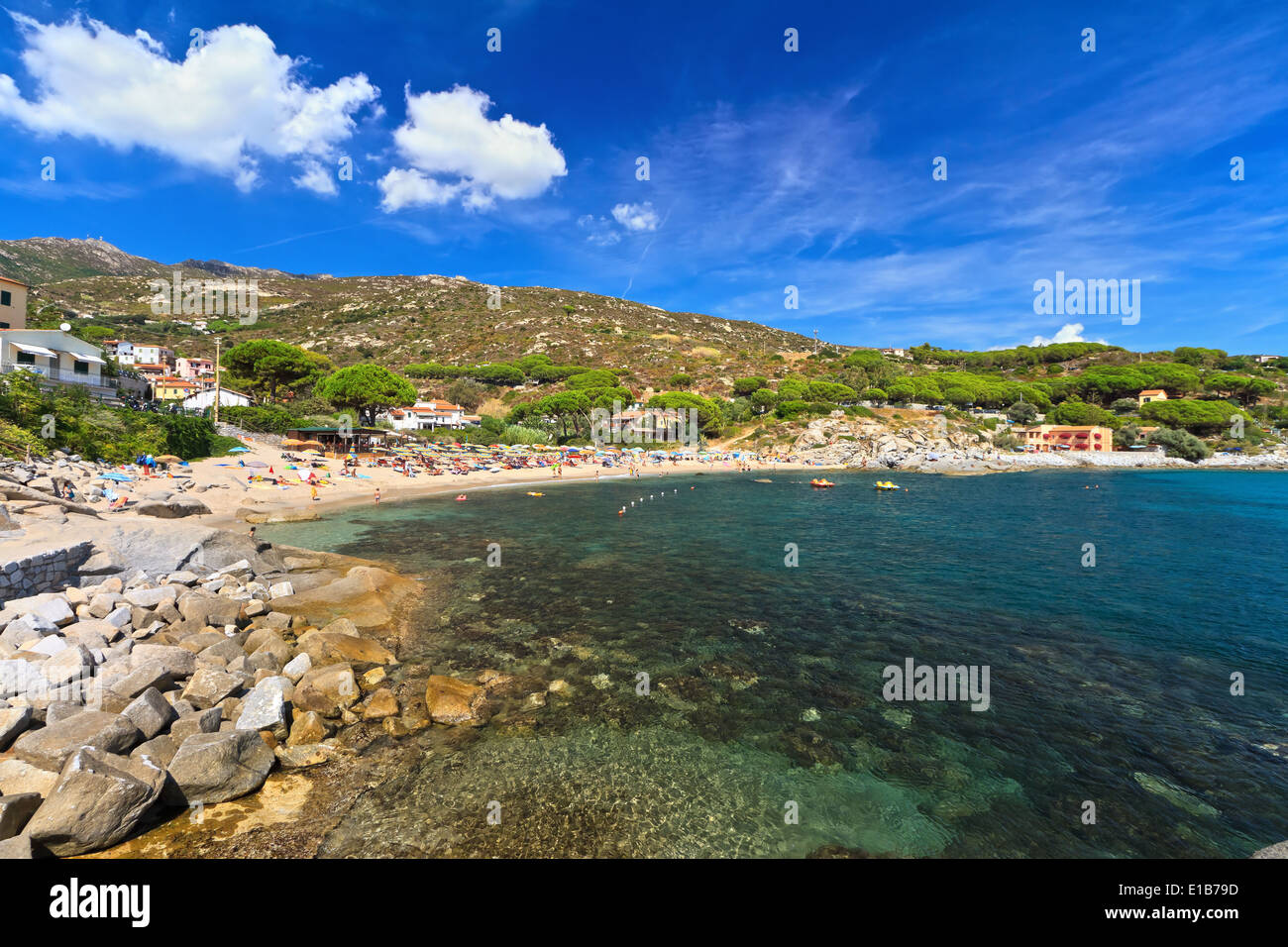 summer view of Seccheto seaside, Elba island, Italy Stock Photo