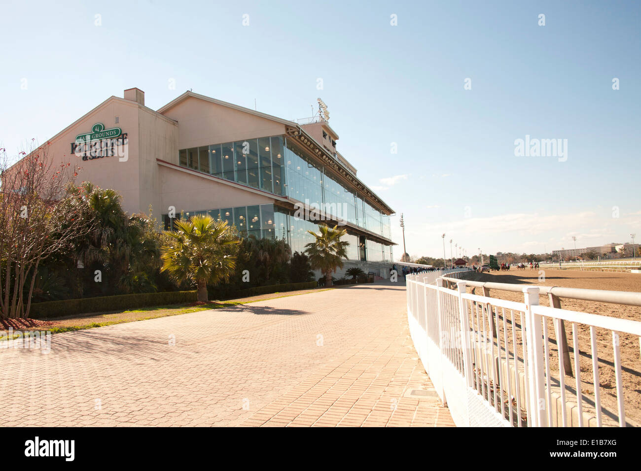 Clubhouse at Fairgrounds Race Course in New Orleans, Louisiana Stock Photo