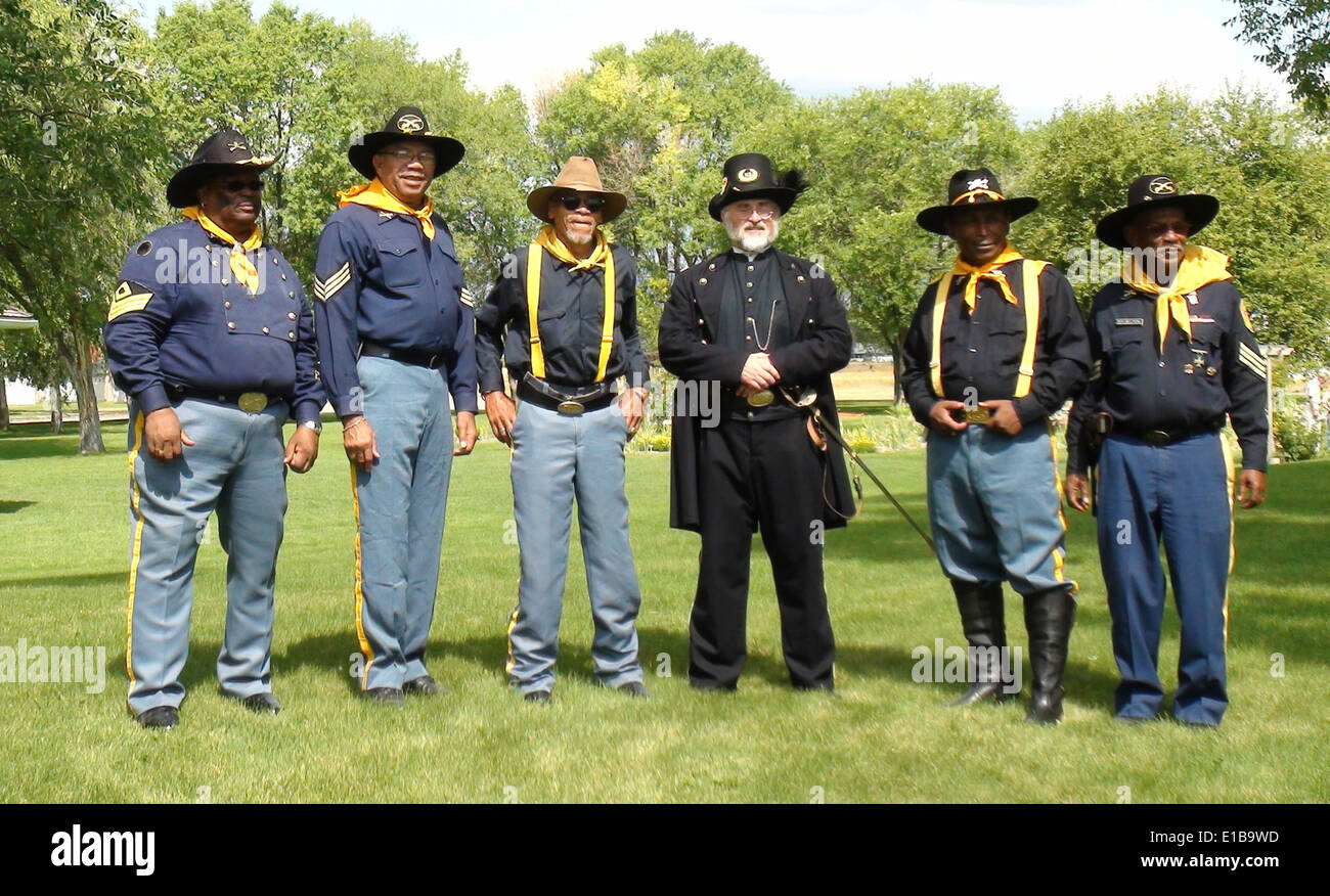 Buffalo Soldiers at Fort Missoula Stock Photo
