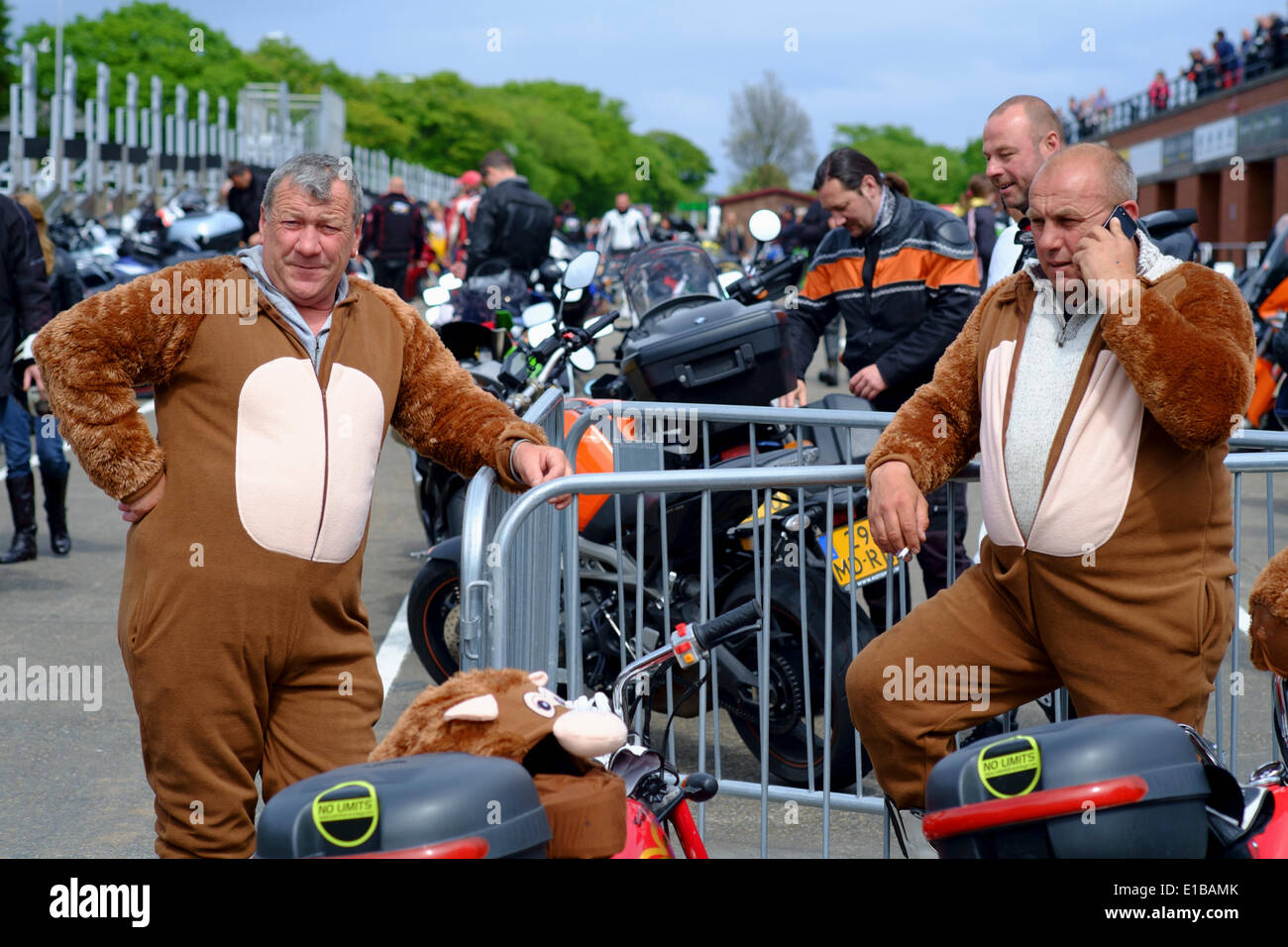Douglas, Isle of Man. 29th May 2014. This week motorcycling enthusiasts have been arriving from all over the world for the 2014 TT. The festival comprises a week of qualifying events followed by a week of racing on closed public roads. Credit:  Daisy Corlett/Alamy Live News Stock Photo