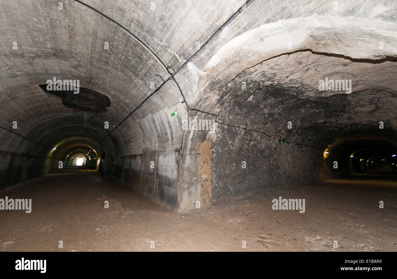 Forteresse de Mimoyecques, secret underground base for the giant V3 super gun, Pas de Calais, France Stock Photo