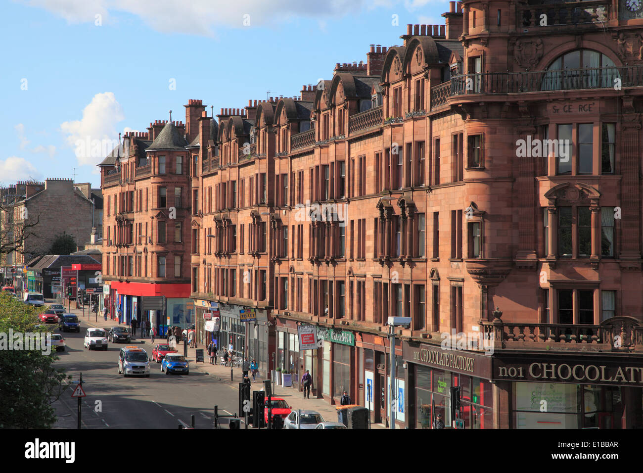 UK, Scotland, Glasgow, Woodlands Road, street scene, Stock Photo