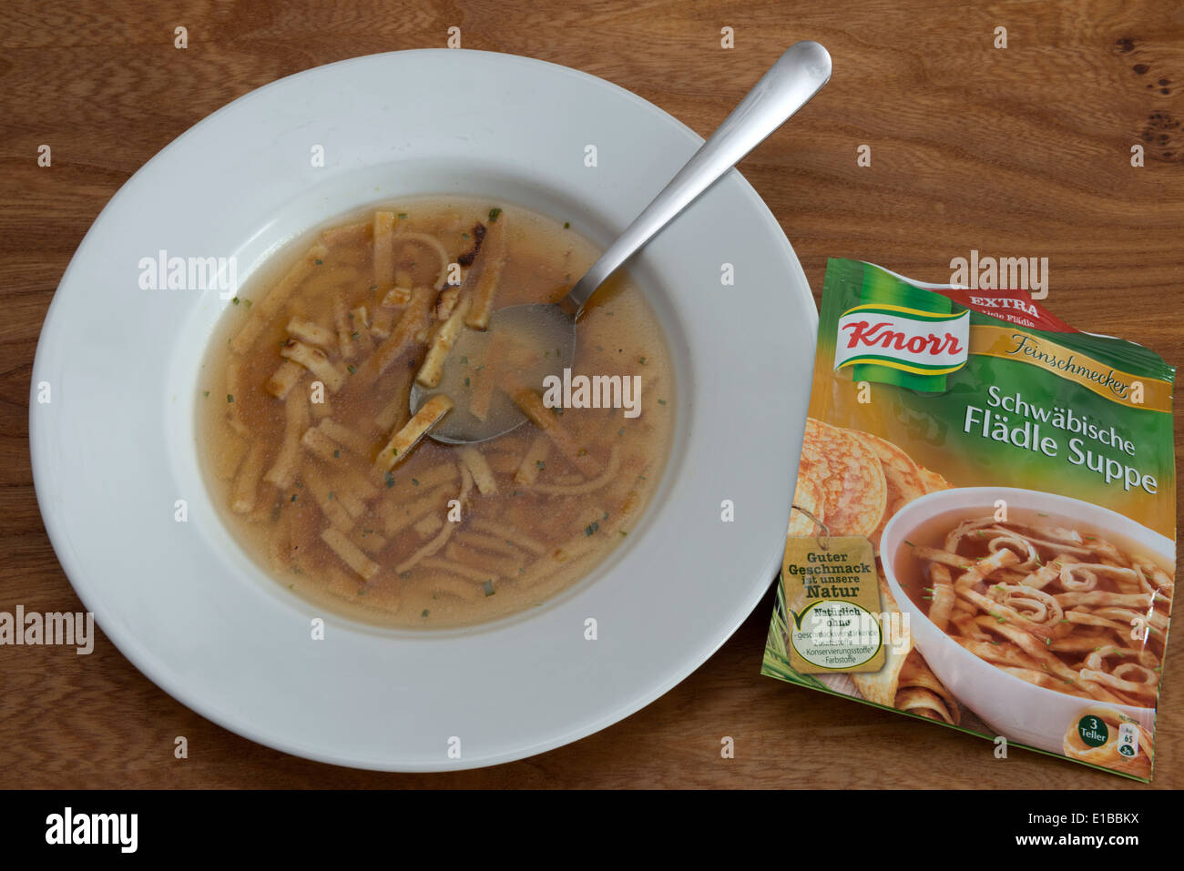 Knorr Schwabische Fladle suppe (soup) Stock Photo