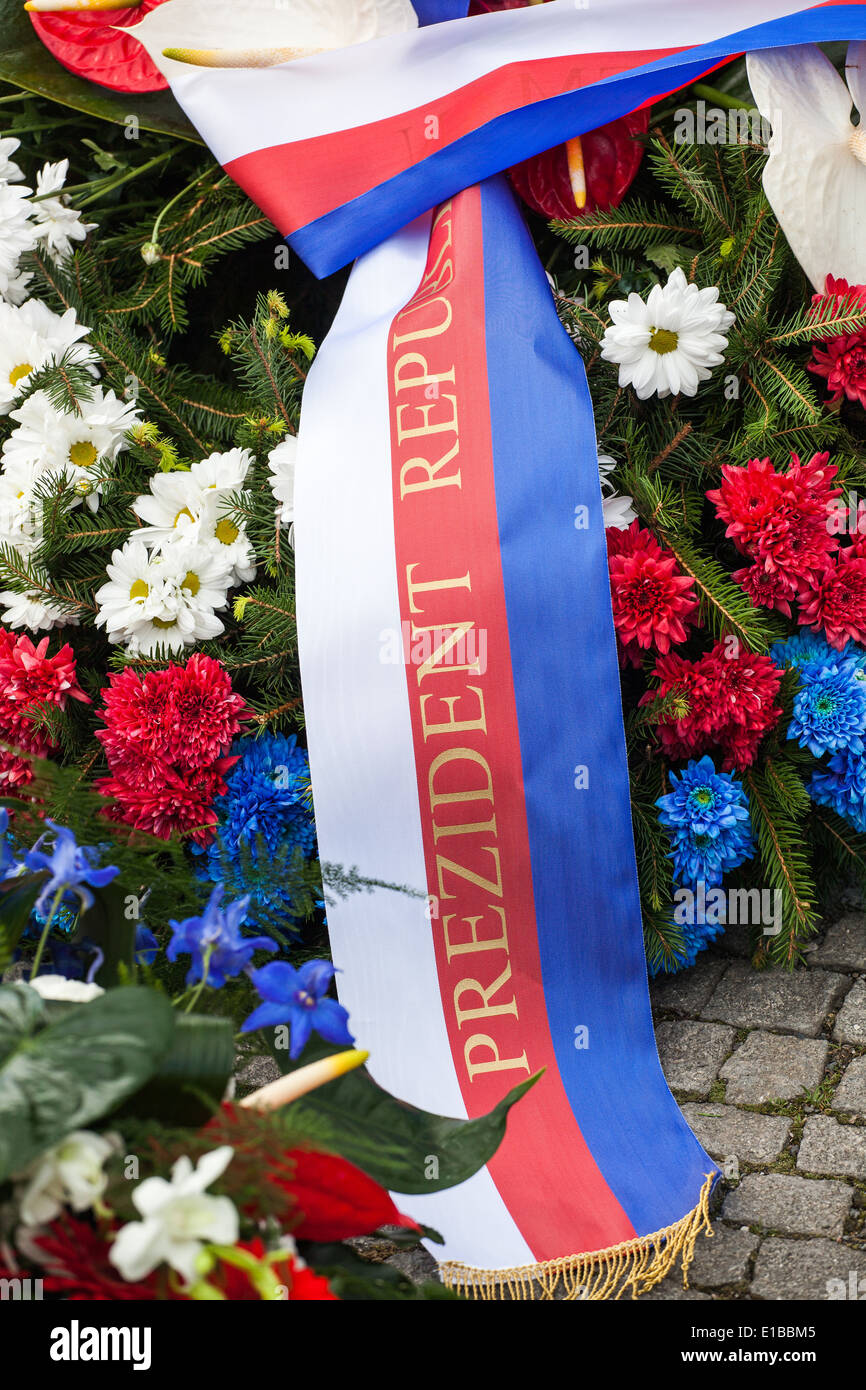 laying of wreaths, Prague, Czech republic, Europe Stock Photo
