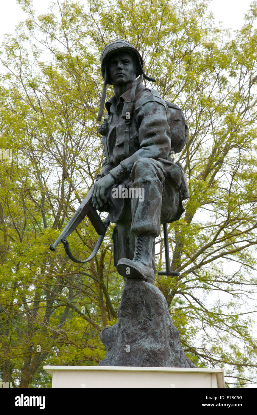 Iron Mike memorial at La Fière causeway, 82nd Airborne memorial Stock Photo