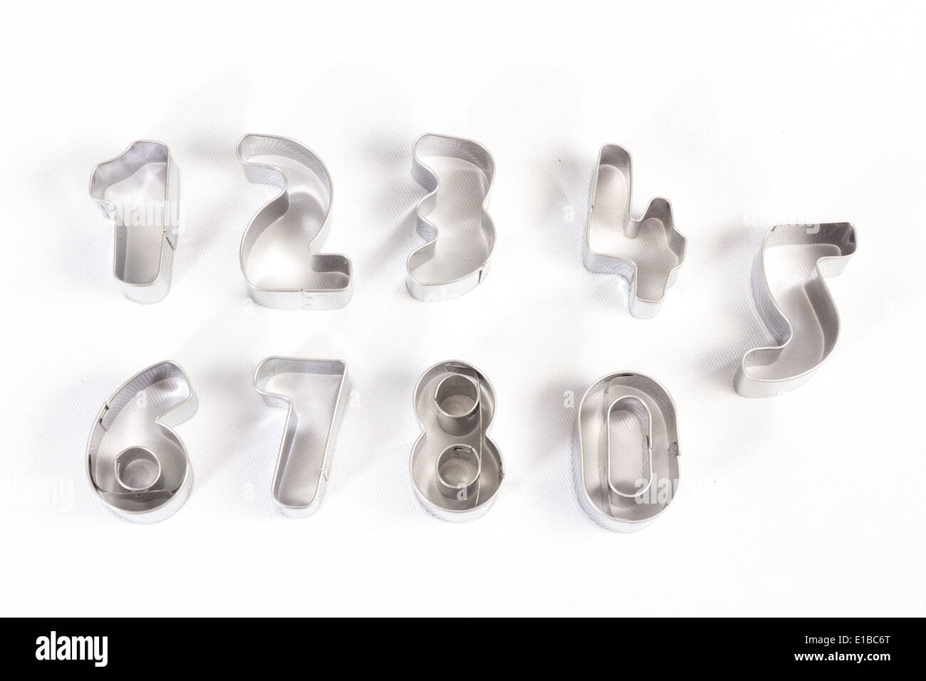 Stainless Steel Number Mold isolated on white Stock Photo