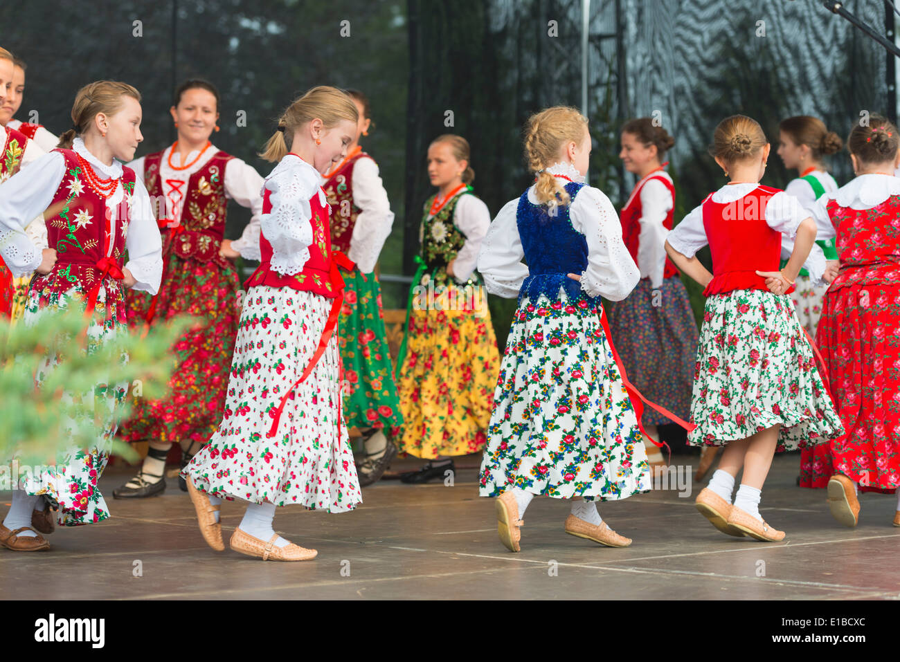 Europe, Poland, Carpathian Mountains, Zakopane, International Festival of Mountain Folklore, performers in traditional costume Stock Photo