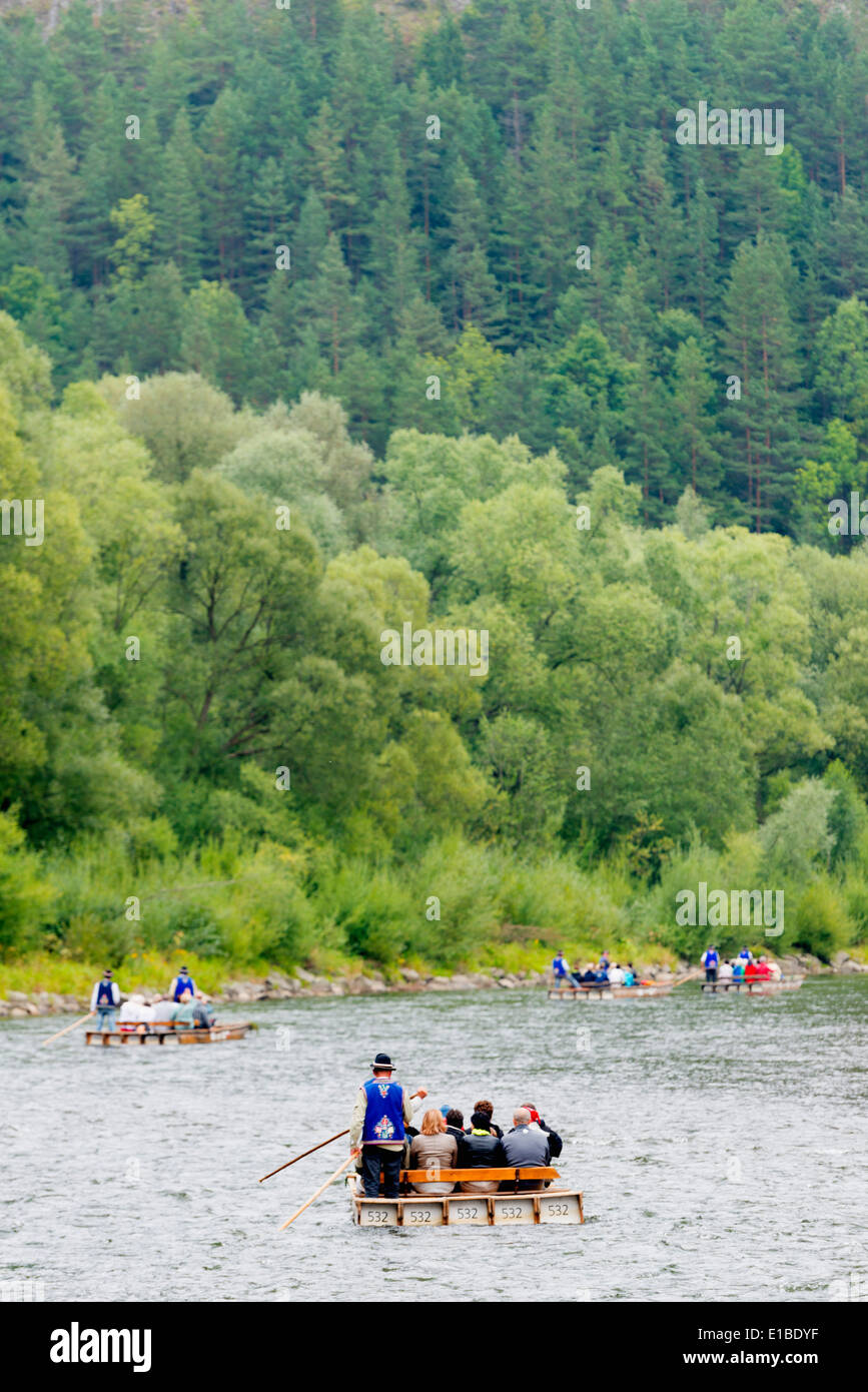 Europe, Poland, rafting trip on Dunajec river, Dunajec Gorge Stock Photo