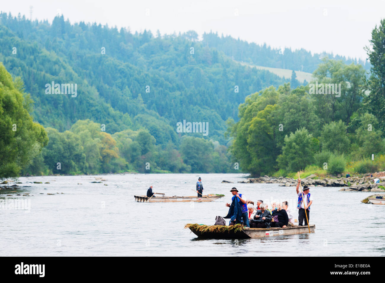 Europe, Poland, rafting trip on Dunajec river, Dunajec Gorge Stock Photo
