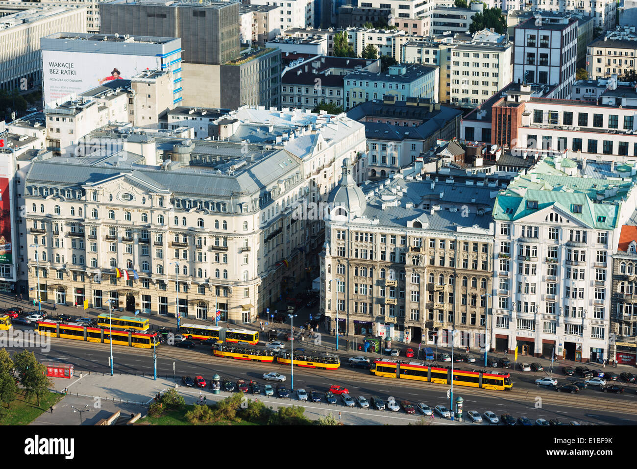 Europe Poland Warsaw City View From Palace Of Culture And Science Stock Photo Alamy