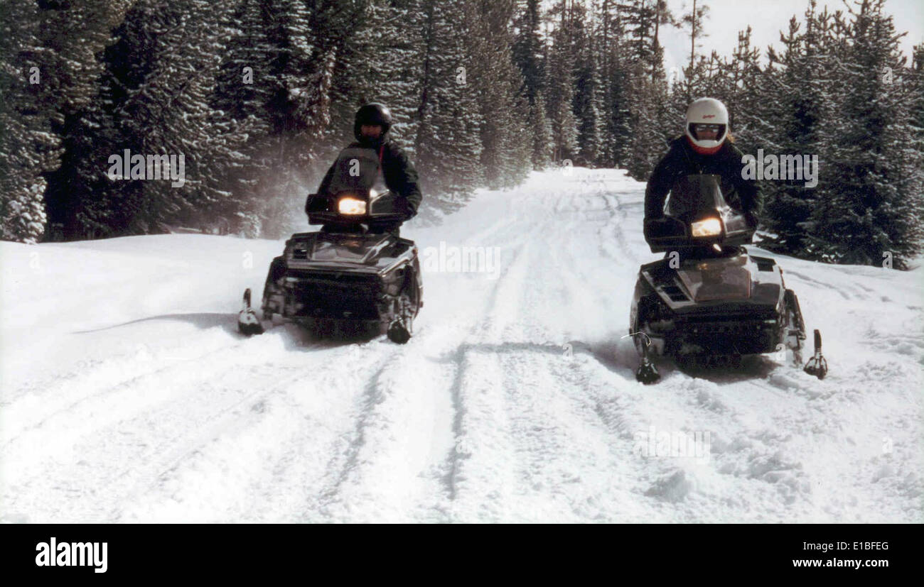 Snowmobilers 03 fthrd Stock Photo