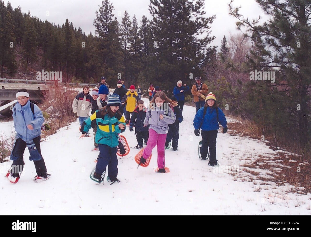 snowshoing-R01-faces-schreck Stock Photo