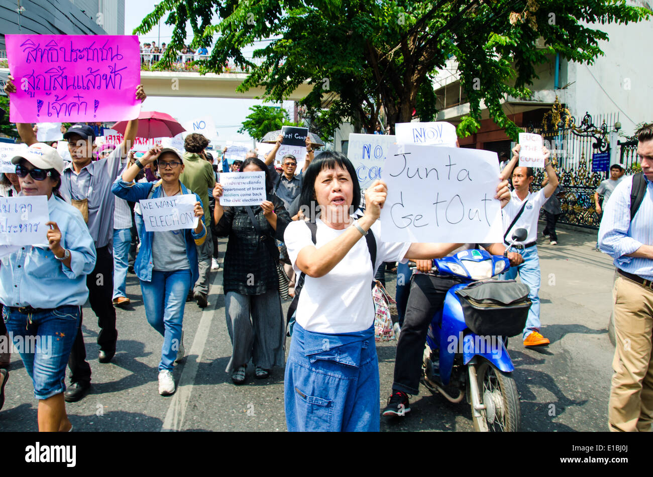 People whom want democracy gathered was against the military coup Stock Photo