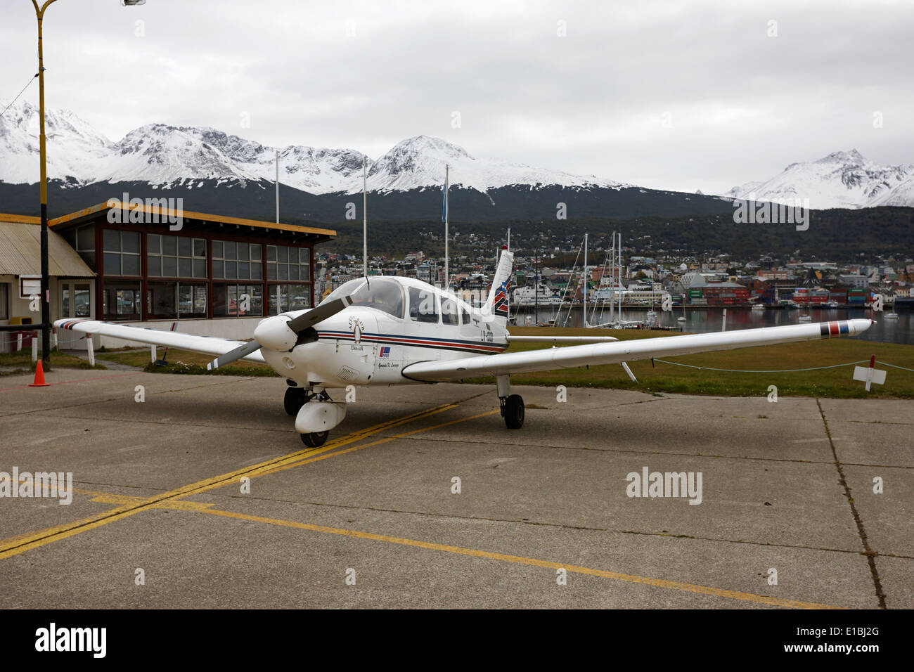 lv-00d piper pa28-181 archer light aircraft aeroclub Ushuaia Argentina Stock Photo