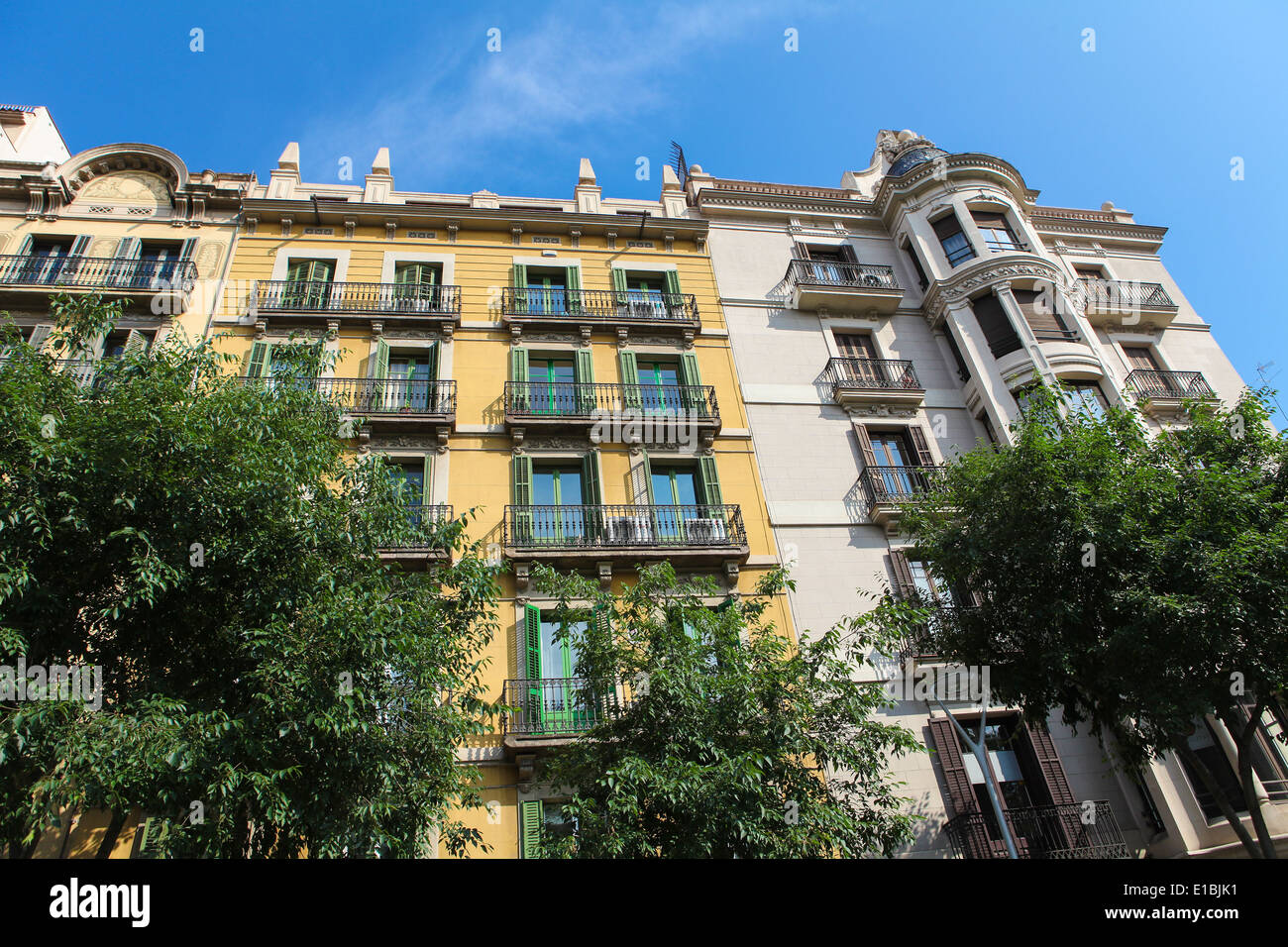 Typical architecture in the center of Barcelona, Spain Stock Photo