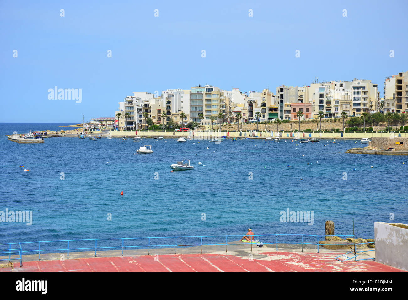Foreshore view, Saint Paul's Bay (San Pawl il-Baħar), Northern District, Republic of Malta Stock Photo