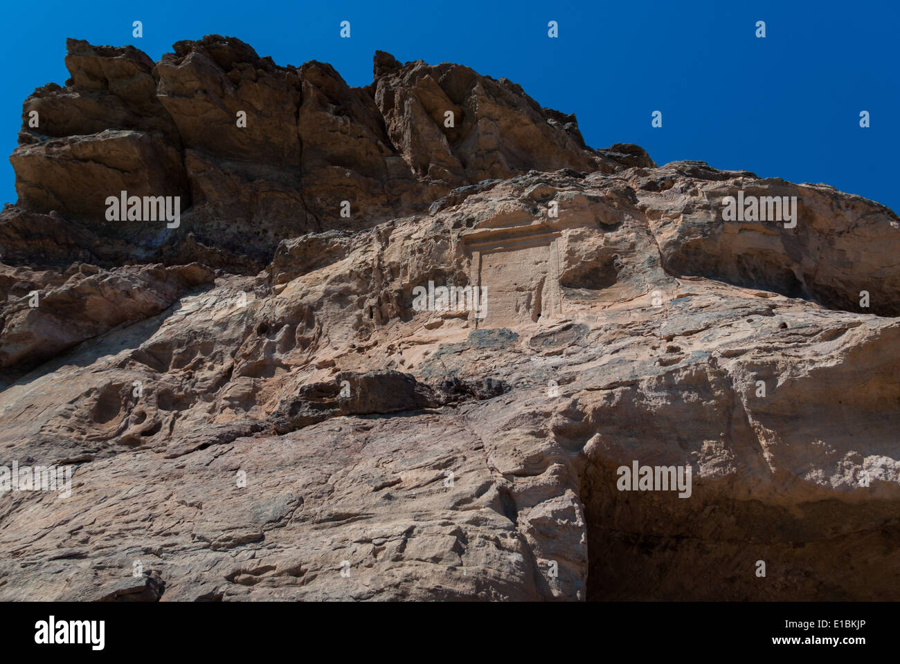 Jabel Dosha from north (Nile side) - chapel of Tutmose III and stela of Seti I, northern Sudan Stock Photo