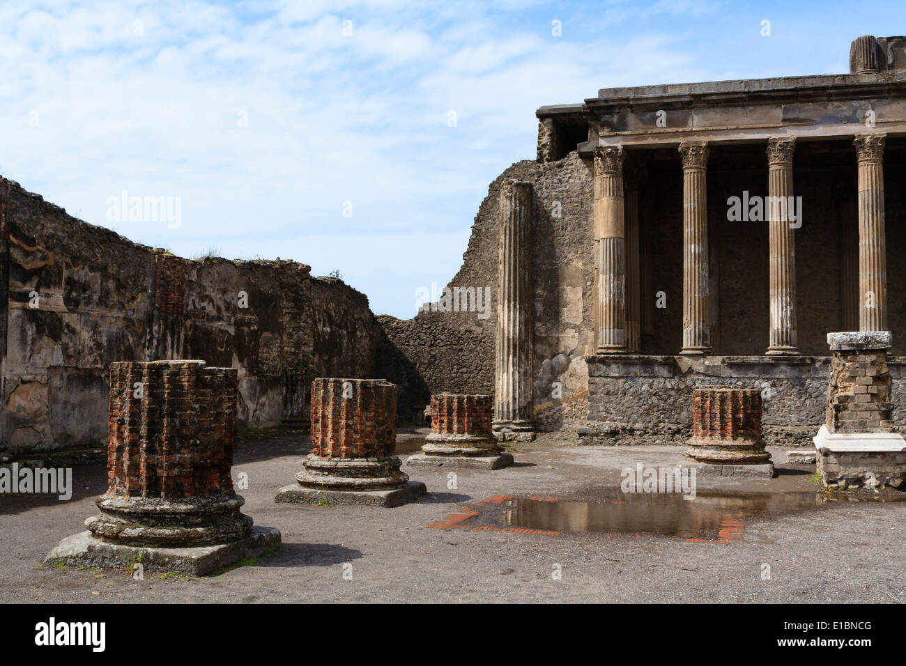 Basilica of Pompeii after a rainstorm, Pompeii, Italy Stock Photo Alamy