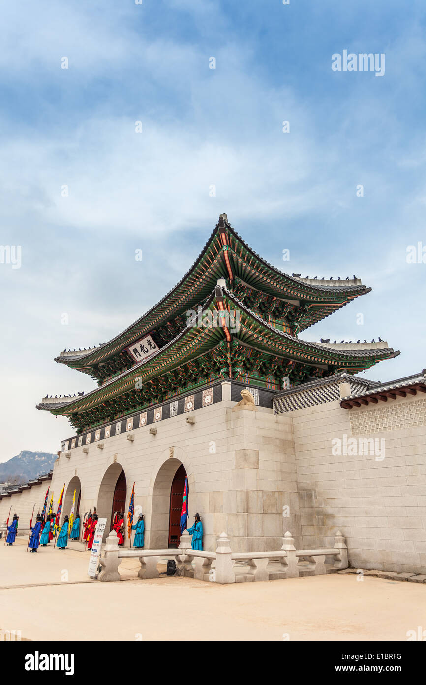 Gyeongbokgung Palace in Seoul , South Korea Stock Photo