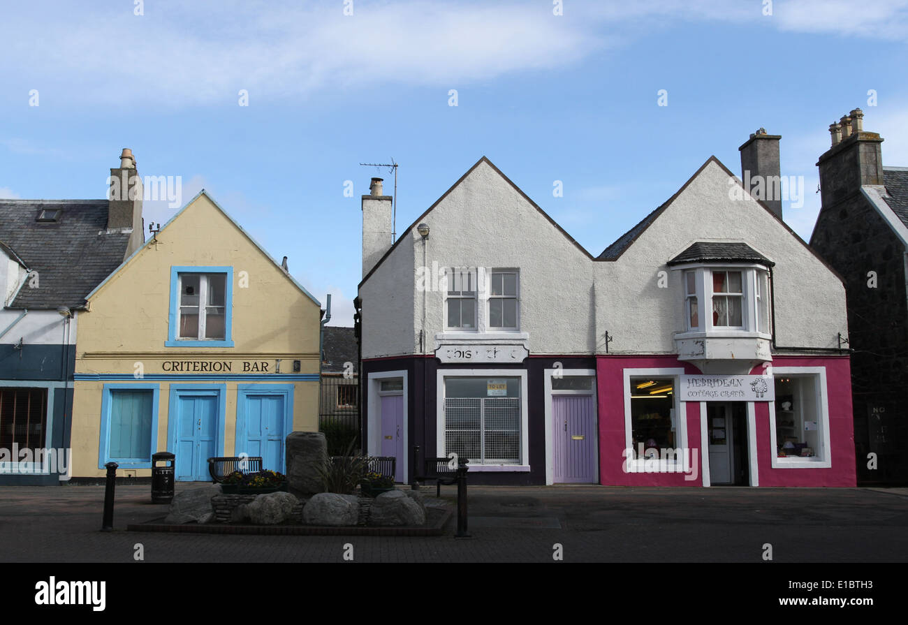 Stornoway street scene Isle of Lewis Scotland May 2014 Stock Photo Alamy