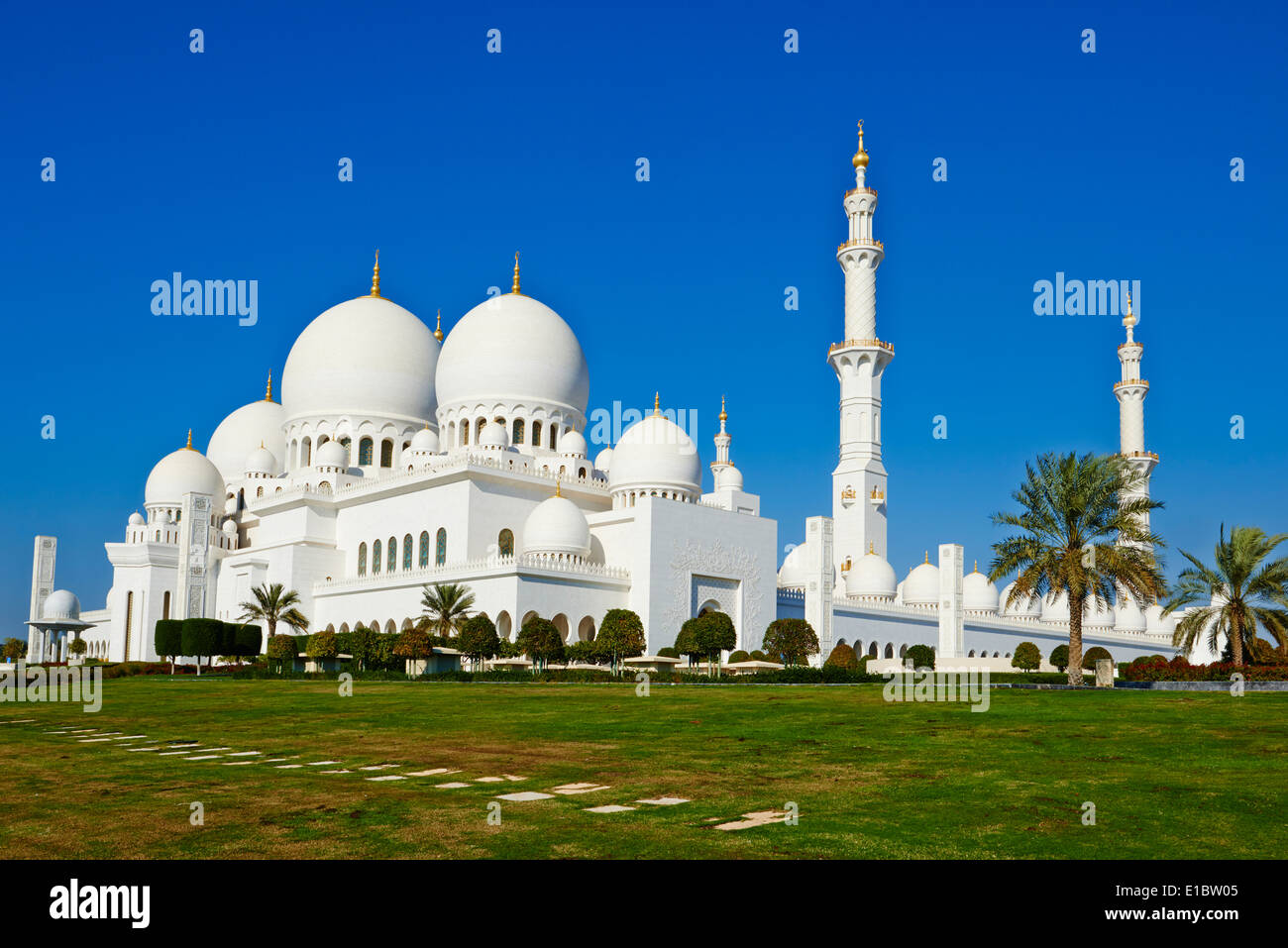 United Arab Emirates, Abu Dhabi, Sheikh Zayed Grand Mosque Stock Photo