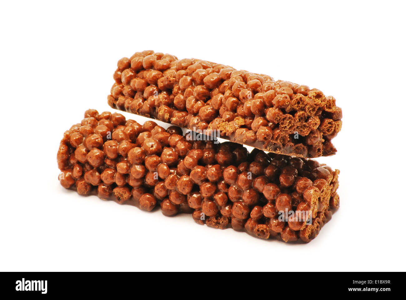 Chocolate Muesli Bars isolated on white background Stock Photo Alamy