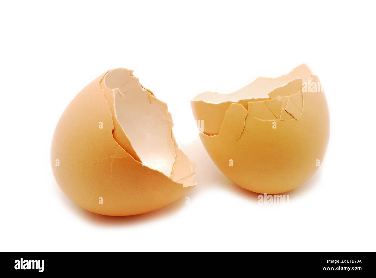 Eggshells isolated on white background Stock Photo