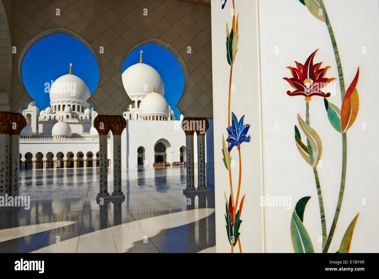United Arab Emirates, Abu Dhabi, Sheikh Zayed Grand Mosque Stock Photo