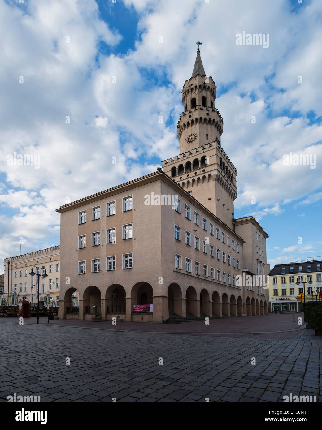 Town hall and Rynek market square, Opole, Silesia, Poland Stock Photo