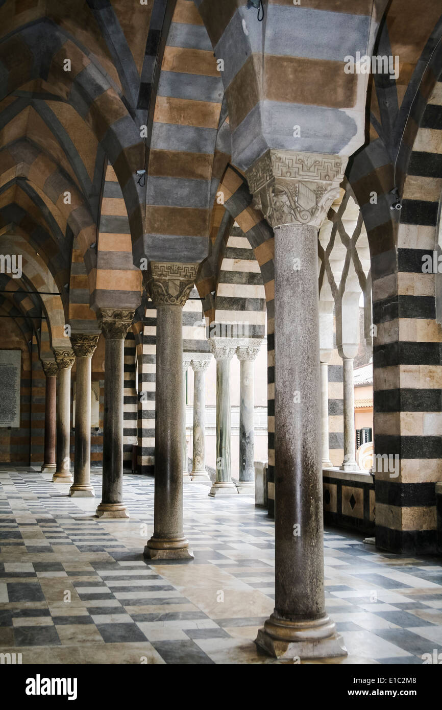 Columns on Sant Andrea Duomo, Amalfi, Campania, Italy Stock Photo