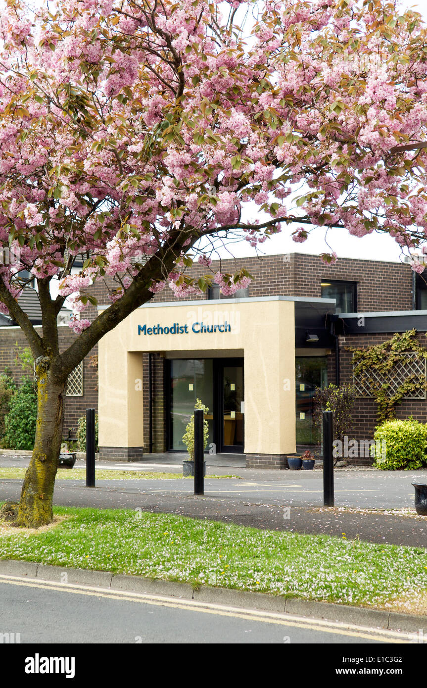 Methodist church in spring Stock Photo - Alamy