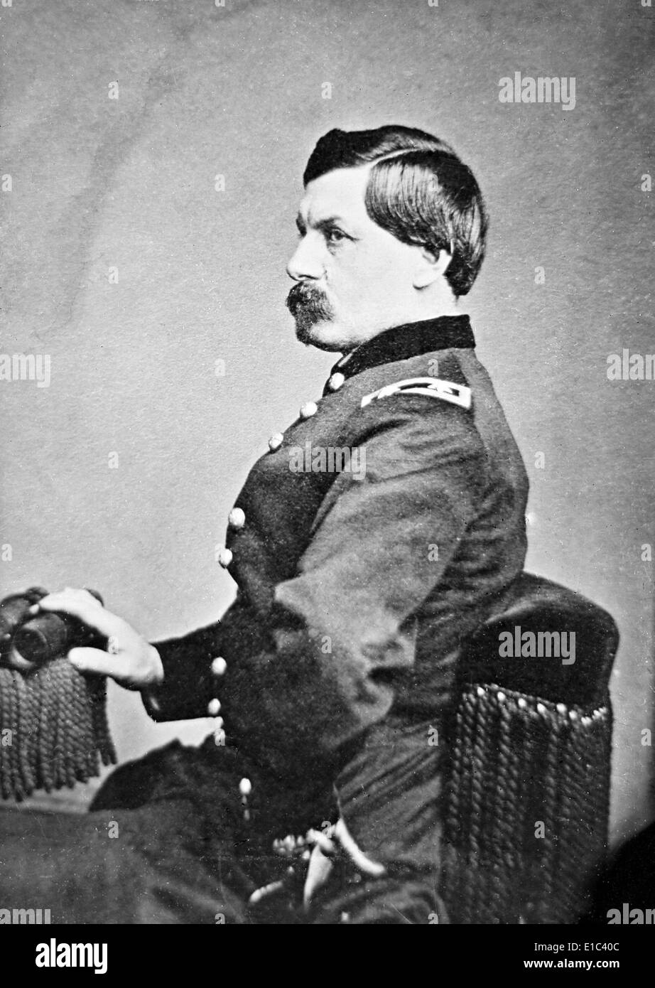 General George B. McClellan. portrait by Mathew Brady, 1861. Stock Photo