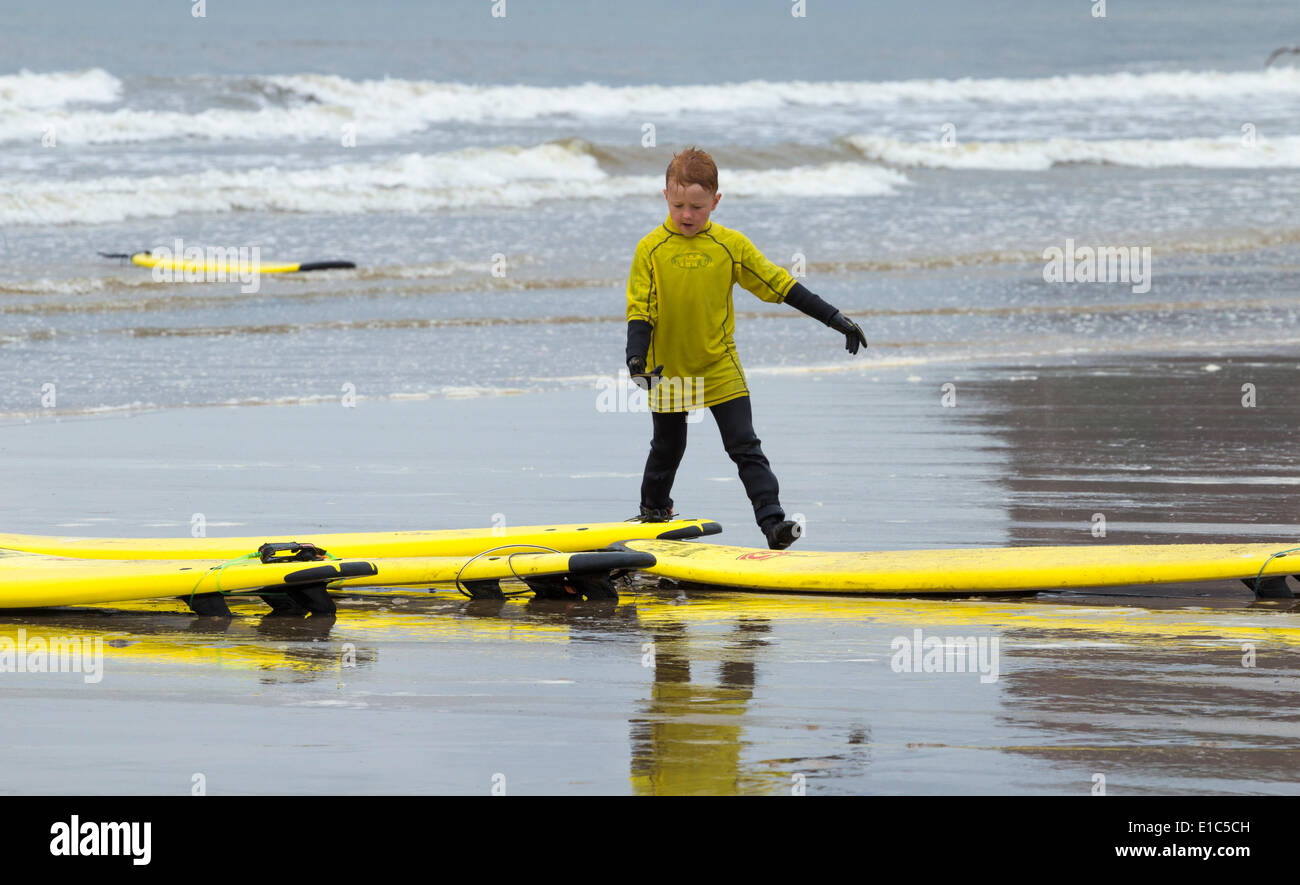 Surfing lesson for children during half term holidays. Saltburn by the
