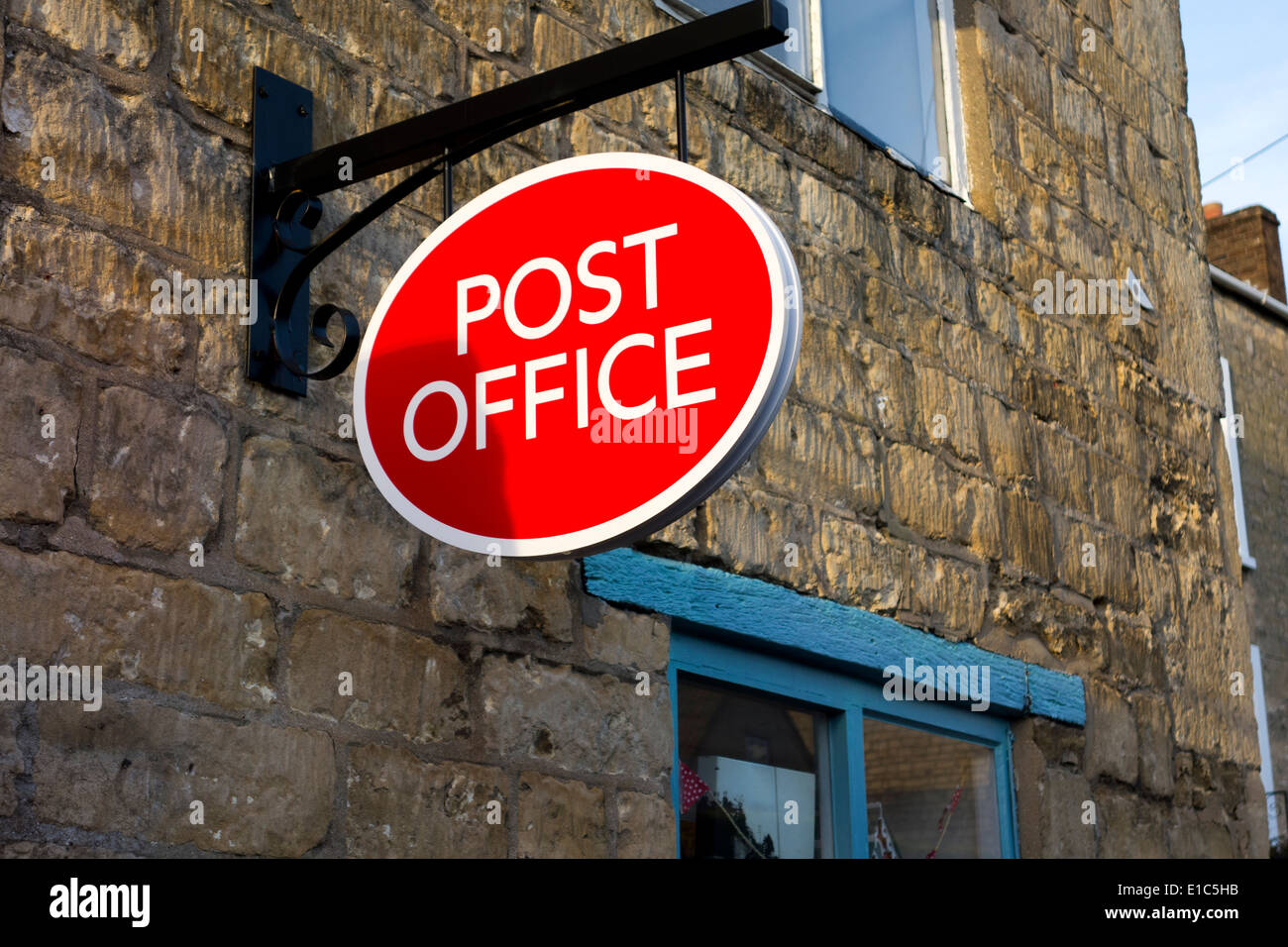 Post Office sign, Uley, Gloucestershire, UK Stock Photo
