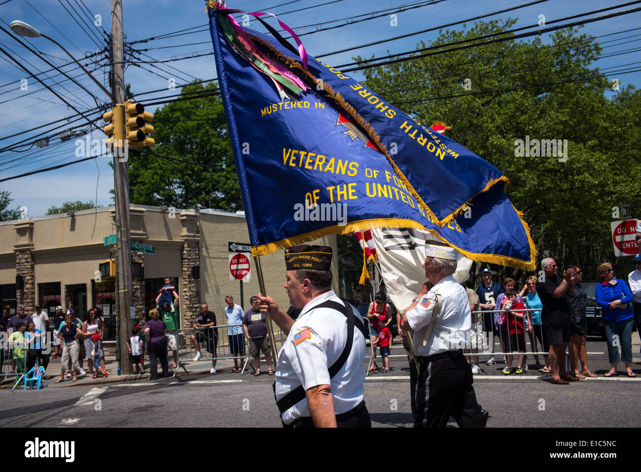 Veterans of Foreign Wars (VFW) march in the annual Staten Island, New York Memorial Day parade. Stock Photo