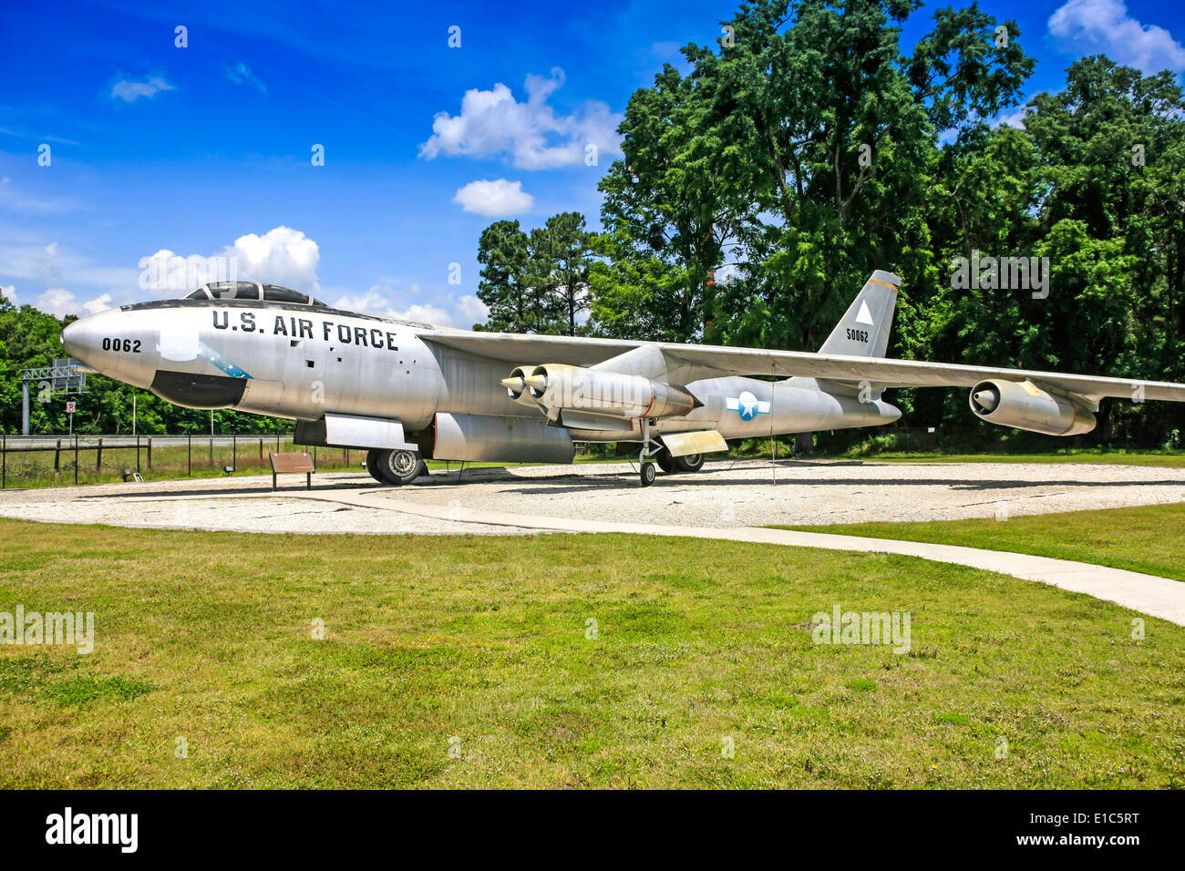 A B-47 Stratojet, a key aircraft in the Cold War outside the Mighty Eighth Air Force Museum GA Stock Photo